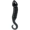 Outlet 🎁 Glacier Glass Smoky Black Ribbed Dildo ? 7.5 Inch 😉