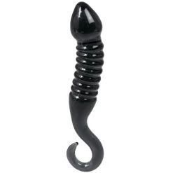 Outlet 🎁 Glacier Glass Smoky Black Ribbed Dildo ? 7.5 Inch 😉