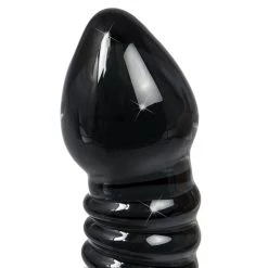 Outlet 🎁 Glacier Glass Smoky Black Ribbed Dildo ? 7.5 Inch 😉 -Adult Toys Shop unnamed file 155