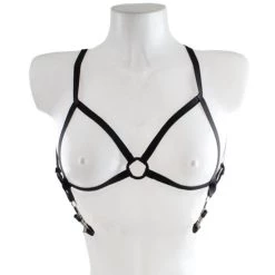 Best Pirce 🧨 Bondara Black Elasticated Bra With Nipple Clamps 🥰