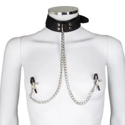 Best Pirce 👏 Bondara Luxe Leather Collar With Nipple Clamps ❤️ -Adult Toys Shop unnamed file 350