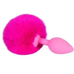 Cheap 🌟 Kinky Tails Pink Silicone Bunny Tail Butt Plug 👍