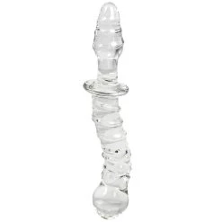 Hot Sale 👍 Glacier Glass Textured Dildo And Butt Plug Duo ? 9 Inch ❤️