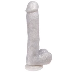 Best Pirce 🧨 Bondara Disco Balls Silver Glitter Suction Dildo ? 9 Inch 🤩